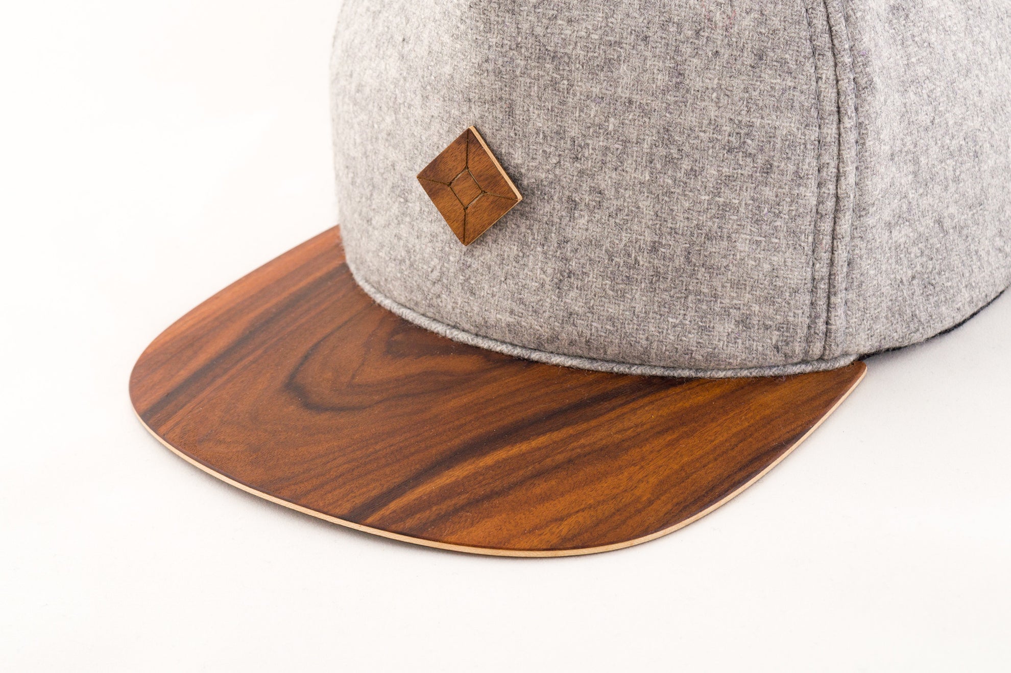 wood brim snapback hat by AUSTRA